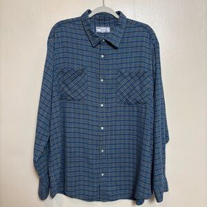 Haband Casual Joe Men's Flannel Shirt Pearl Snap-tastic Closure‎ Plaid Size XL